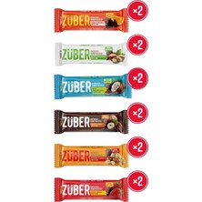 Züber Meyveli Bar Şöleni 40g x12 Adet(Portakallı,Antep Fıstıklı,Hindistan C,Fındıklı,Yer Fıstıklı,Çilekli)