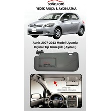 Toyota Auris Sol Güneşlik Orjinal Tip Gri Elektirkli Aynalı 2007-2013