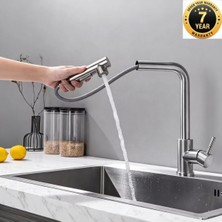 OEM Mutfak Eviye Bataryası 2 Fonksiyonlu Fiskiye Başlığı ve Spiralli Mat Gold 7 Yıl Garantili Ithal