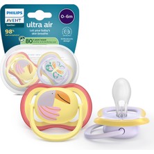 Philips Avent Ultra Air Emzik 0-6 Ay, Kız, Ortodontik, Yumuşak Silikon Uçlu, Bpa Içermez, Hijyen Kutulu, 2'li, SCF087/04