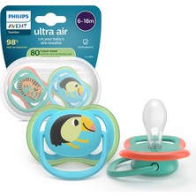 Philips Avent Ultra Air  Emzik 6-18 Ay, Erkek, Ortodontik, Yumuşak Silikon Uçlu, Bpa Içermez, Hijyen Kutulu, 2'li, SCF087/11