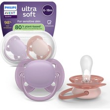 Philips Avent Ultra Soft Emzik, Ortodontik, Esnek Emzik Kalkanı,  6-18 Ay, Kız, SCF091/43