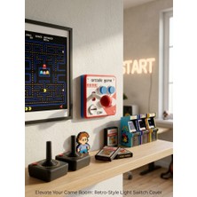 Ysr Studio 3D Retro Arcade Oyun Konsolu Tasarımlı Lamba Anahtarı Kapağı - Nostaljik Joystick Dekoratif Anahtar Çerçevesi