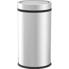 Vinoks Premium Serisi Pratik Döner Kapaklı 45 Litre Mutfak/banyo Çöp Kovası Paslanmaz Krom, 45L