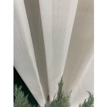 Brillant Kendinden Çizgili Parlak Kırık Beyaz 1/3 Sık Pile Tül Perde