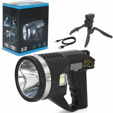 Renas Store Şarjlı Dev Boy El Feneri Tripod Ayaklı Parlak LED El Lambası Kamp, Av ve Güvenlik Için Ideal