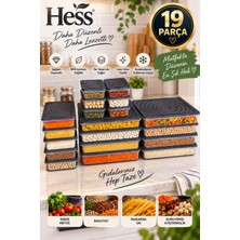 Hess Mikrodalga ve Difriz Uyumlu 17 Adet Saklama Kabı Seti 2400MLX8+1200X7+600X2