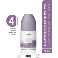 Zaroza Roll On Kadın Deodorant 75 ml 24 Saat Koruyucu Beyazlatma Etkili Alüminyum İçermeyen