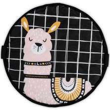 WellGro Sevimli Lama Oyun Halısı 105 x 105 cm Pembe Polyester Kalınlık 20 mm Özellikli