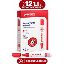 Penmark HS-305 Kırmızı Doldurulabilir Beyaz Tahta Kalemi 12'li Kutu