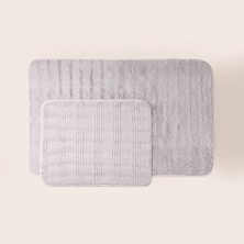 Matmel Soft Rems Rabbit Post 2'li Banyo Paspası - Gri - 50X60 cm + 60X100 cm