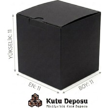 Kutu Deposu 11X11X11 cm Ofset Kupa Bardak Kutusu - Siyah (50 Adet)