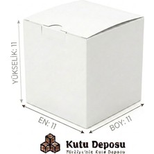 Kutu Deposu 11X11X11 cm Ofset Kupa Bardak Kutusu - Beyaz (50 Adet)