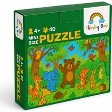 Mutlu Hayvanlar Mini Puzzle 40 Parça 3-7 Yaş Eğitici Çocuk Puzzle Yapboz