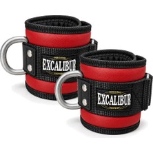 Excalibur Fitness Hakiki Deri El - Ayak Bilek Kayışı Kırmızı Çift