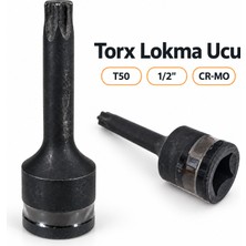 Badem10 T50 Torx Lokma Ucu 1/2" Cr-Mo Çelik Yüksek Mukavemetli Profesyonel Tamir ve Servis Ucu