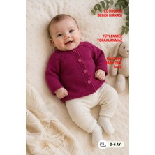 Setfix El Örgüsü Bebek Hırkası, 3-6 Ay, Uzun Kollu, Düğmeli, Anti Pilling, Handmade