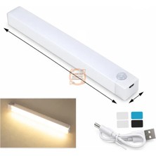 Meon Robotik Otomasyon Sensörlü Lamba 30 cm USB Şarjlı 21 LED Manyetik Dolap Aydınlatma Tek Renk Beyaz
