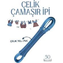 Renas Store 50 mt Çelik Çamaşır Ipi Pvc Kaplı Dayanıklı Çamaşır Ipi Balkon Çamaşır Ipi 718621