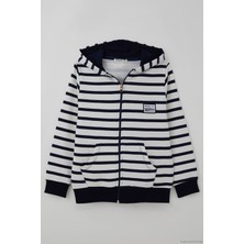 Breeze Erkek Çocuk Hırka Fermuarlı Cepli Kapüşonlu 4-8 Yaş , Beyaz