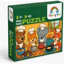 Thinky Boo Aşçılık Okulu Mini Puzzle 40 Parça 3-7 Yaş Eğitici Çocuk Puzzle Yapboz