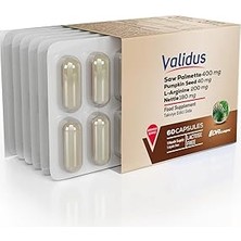 Renas Store Validus Saw Palmetto 400 Mg L-Arginine Pumpkin Seed Lycopene 60 Capsules