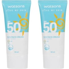 Watsons Sun, Yüksek Koruma Faktörlü, Güneş Yüz Kremi, SPF50 - 50 ml x 2 Adet