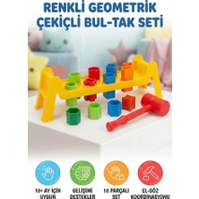 Farbu Oyuncak 10 Parçalı 8 Farklı Geometrik Şekilli Çekiçli Çocuk Bul-Tak Eğitici ve Öğretici Oyuncak