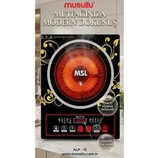 Musullu German 3500W Elektrikli Ocak Şık Tasarımlı Tek Gözlü İndüksiyonlu Cam Yüzey - Siyah