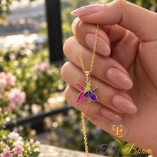 Renkli Mineli Hari Bülbül Gümüş Kolye