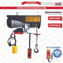 Shun 150/300 Uzaktan Kumandalı Vinç 220 V Güç Kaynağı ile Yüksek Performans ve 300 kg Kaldırma Kapasitesi