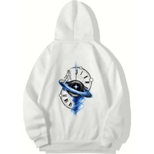 Brz Collection Unisex Oversize Interstellar Hoodie (Beyaz)