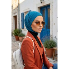 Aisha's Design Boyun Kapatıcı Özellikli ve Kulaklık Girişli Penye Bone,B-94,Petrol