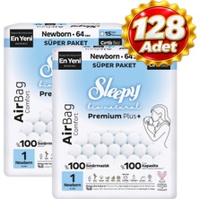 Sleepy Airbag Comfort Bebek Bezi 1 No 64 Lü x 2 Paket (128 Adet)