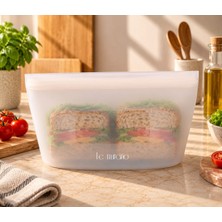 Le Murano Mood 680 ml Hava ve Sıvı Sızdırmaz Kilitli Silikon Saklama Torbası, %100 Platinum Silikon, Bpa Free, Mikrodalga ve Dondurucu Uyumlu, Tekrar Kullanılabilir Gıda Saklama Poşeti, LM0007/24