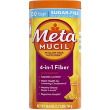 Metamucil 4-In-1 Psyllium Fiber Supplement 754 gr Portakal Aromalı Toz 130 Adet Şeker İçermeyen