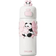 Diller Vagonlife Dıller Çelik Pipetli/pipetsiz Kullanım Silikon Tutmaçlı El Askılı Matara/termos D9317 480ML
