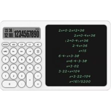 Renas Store Çok Amaçlı Digital Hesap Makinesi LCD Ekran Yazma Tableti Ofis Okul Için Silinebilir El Yazısı Not Defteri