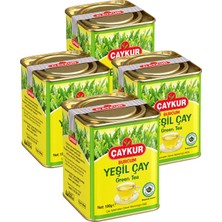 Çaykur Burcum Yeşil Dökme Çay Teneke Kutu 100 Gr. Dörtlü Paket