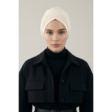 Aisha's Design İnce Pile Dikişli Penye Bone,B-19,Krem