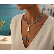 Mk Design Jewelry Tasarım Mavi Kolye