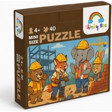Thinky Boo Inşaat Ekibi Mini Puzzle 40 Parça 3-7 Yaş Eğitici Çocuk Puzzle Yapboz