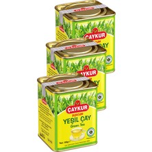Çaykur Burcum Yeşil Dökme Çay Teneke Kutu 100 Gr. Üçlü Paket