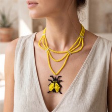 Mk Design Jewelry Sarı Siyah Uğur Böceği Kolye
