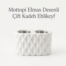 Mottopi Ehlikeyf Beyaz Elmas Desenli,2 Kadeh Yuvalı,Metal İç Hazneli,Termojelli Soğutucu