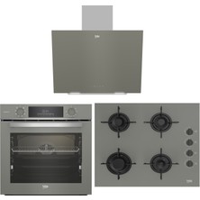 Beko Gri Cam Ankastre Set ( Bfc 431 G - Bocd T 6012 Eg- Bde 6041 G )