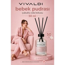 Vivaldi Home Bebek Pudrası Çubuklu Oda Kokusu 50 ml | Temiz & Kalıcı Ortam Kokusu