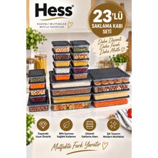 Hess Mikrodalga ve Difriz Uyumlu 23 Adet Saklama Kabı Seti 2400MLX8+1200X1+600X14
