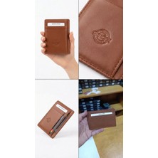 Gencer Leather Hakiki Deri Kartlık Taba
