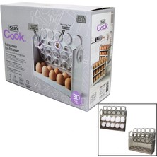 Renas Store 30 Hazneli Buzdolabı Yumurta Organizeri Yaylı Katlanır Raf - Zaman Kayıt Fonksiyonu - Renk Beyaz (5047)